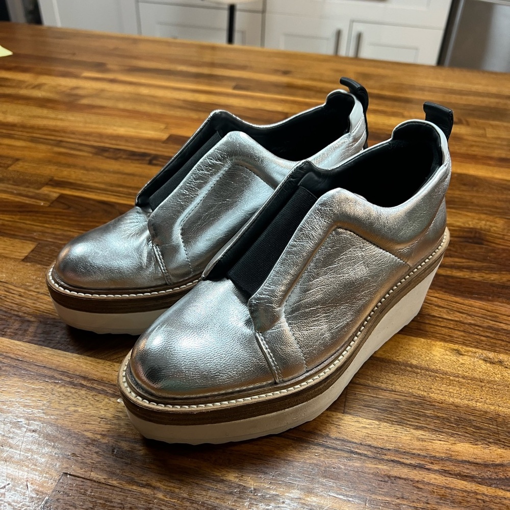 Silver Platform Slip-On Sneakers Pierre Hardy